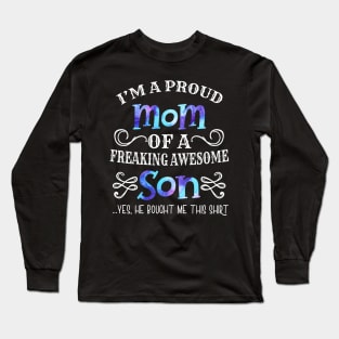 Proud Mom T Shirt - Mother_s Day Gift From a Son to Mom Mama Long Sleeve T-Shirt